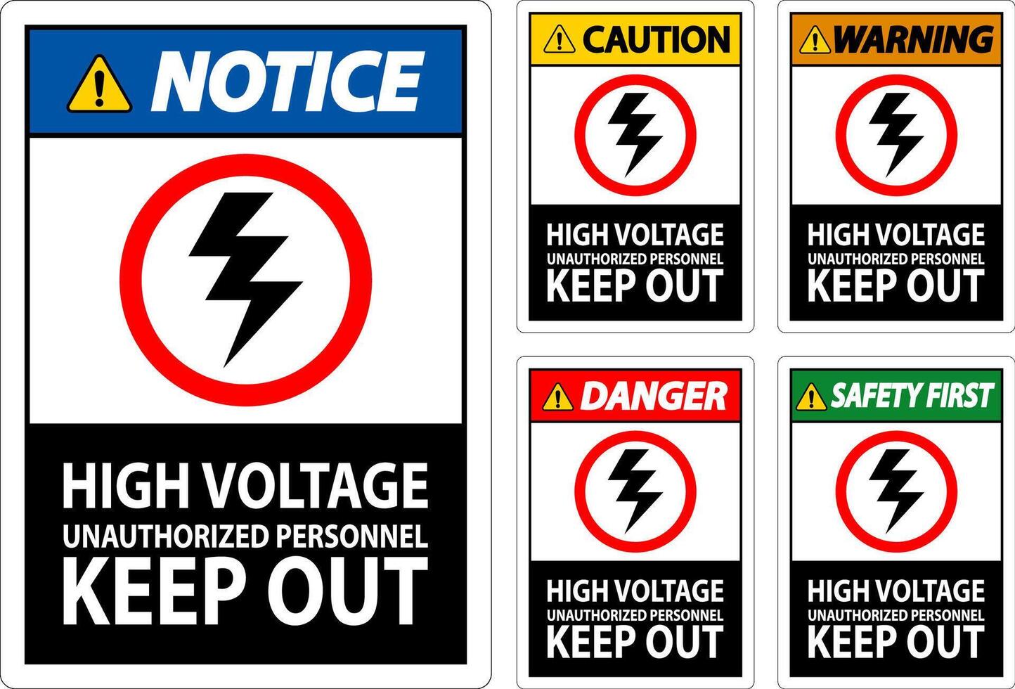 Danger Sign High Voltage Unauthorized Personnel Keep Out vector