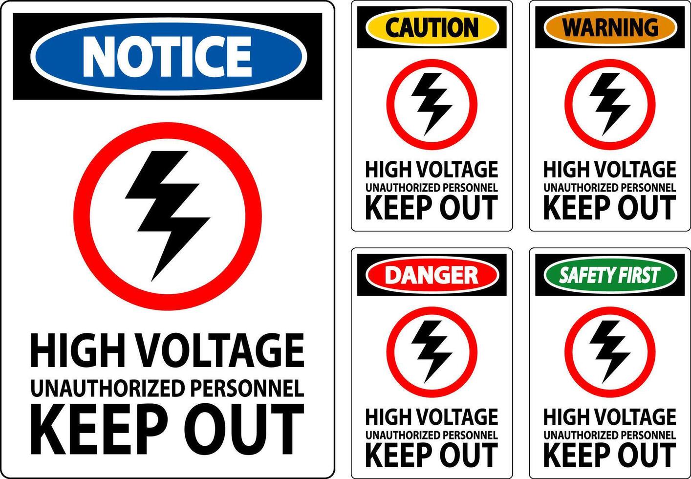 Danger Sign High Voltage Unauthorized Personnel Keep Out vector