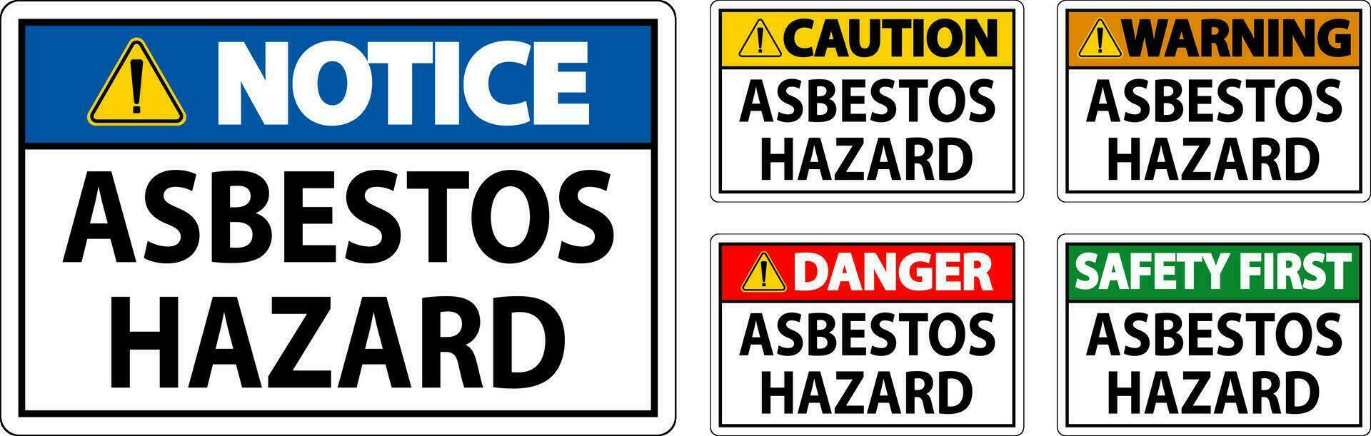 Asbestos Warning Signs Asbestos Hazard Area Authorized Personnel Only vector