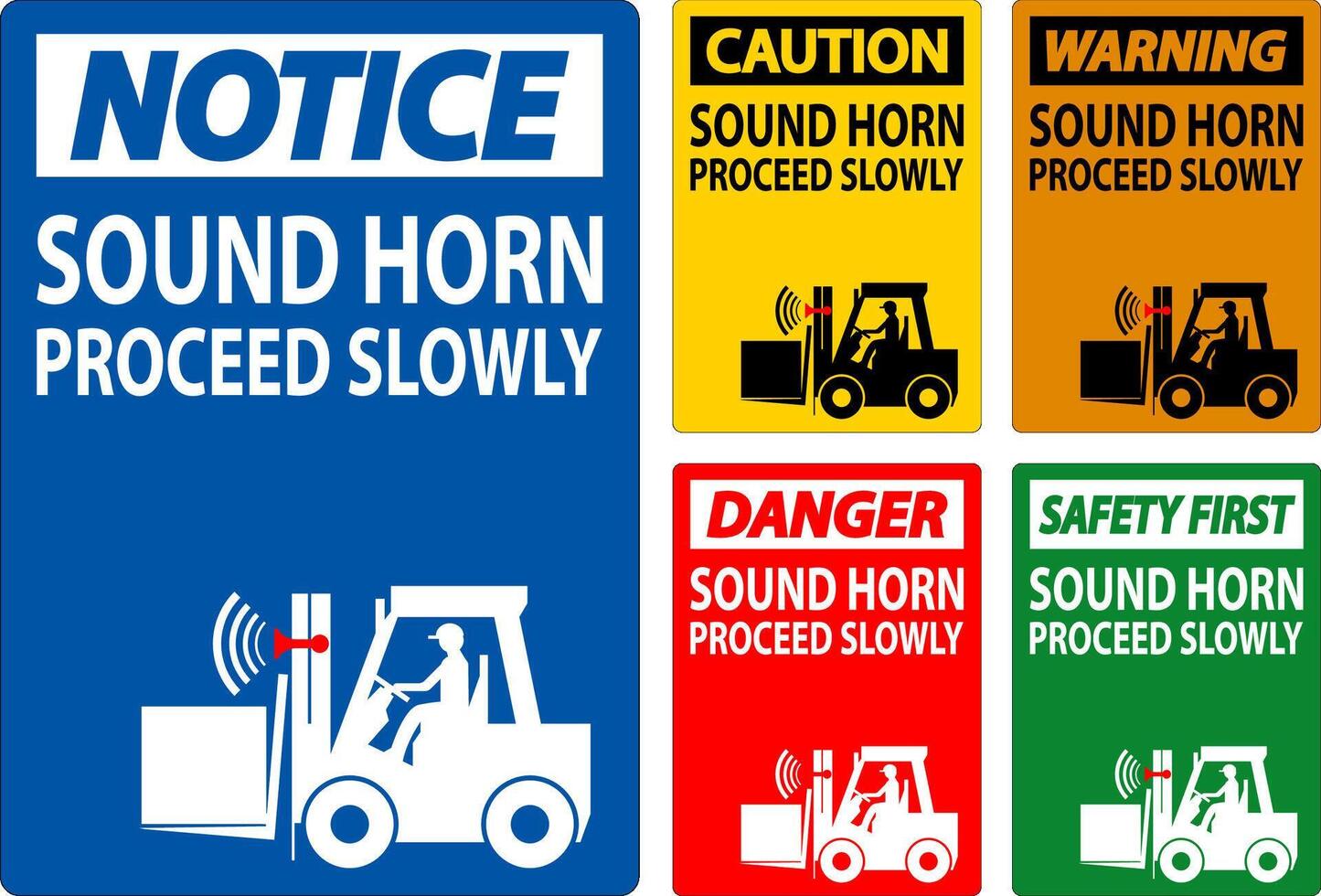 Caution Sign Sound Horn Proceed Slowly vector