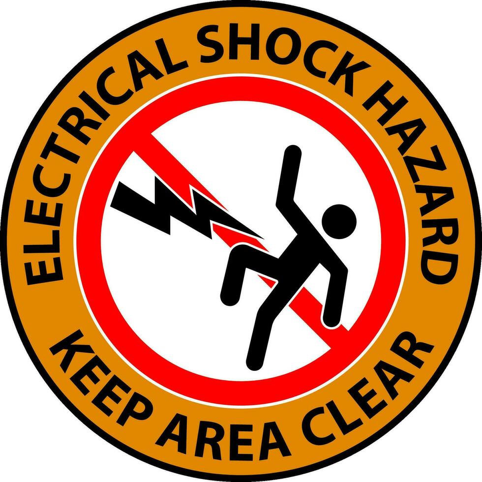 Floor Sign Electrical Shock Hazard - Keep Area Clear vector