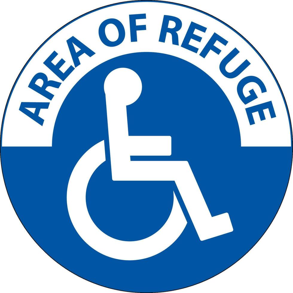 Floor Sign Area of Refuge, with Handicap Symbol vector