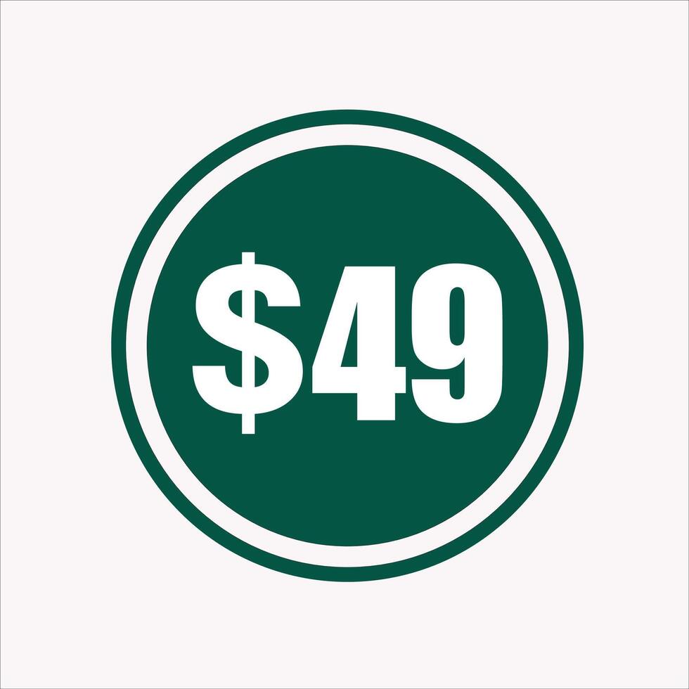 49 Dollar Price Symbol Background Illustration Number With Dollar Sign 