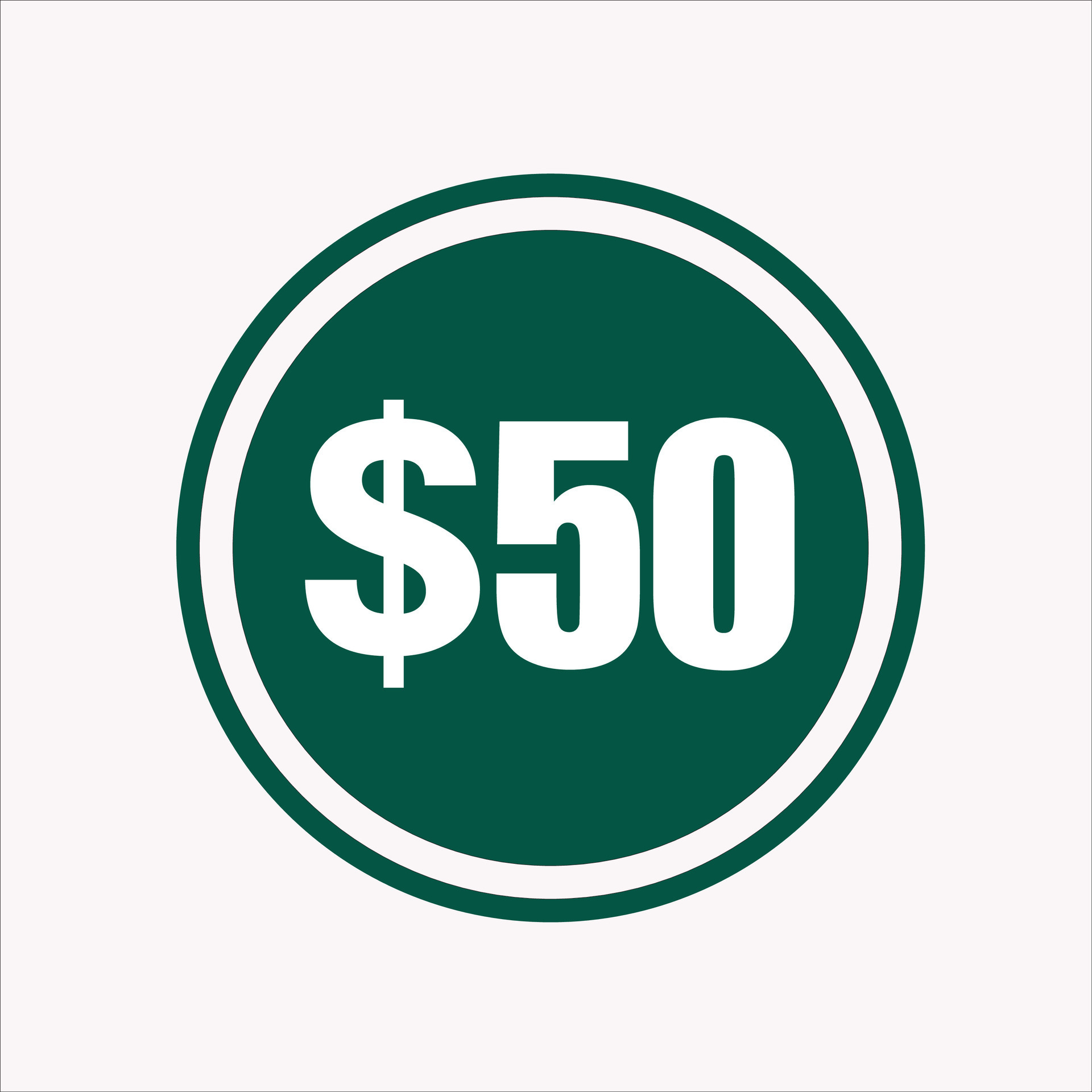 50 dollar price symbol background Illustration. Number with dollar sign