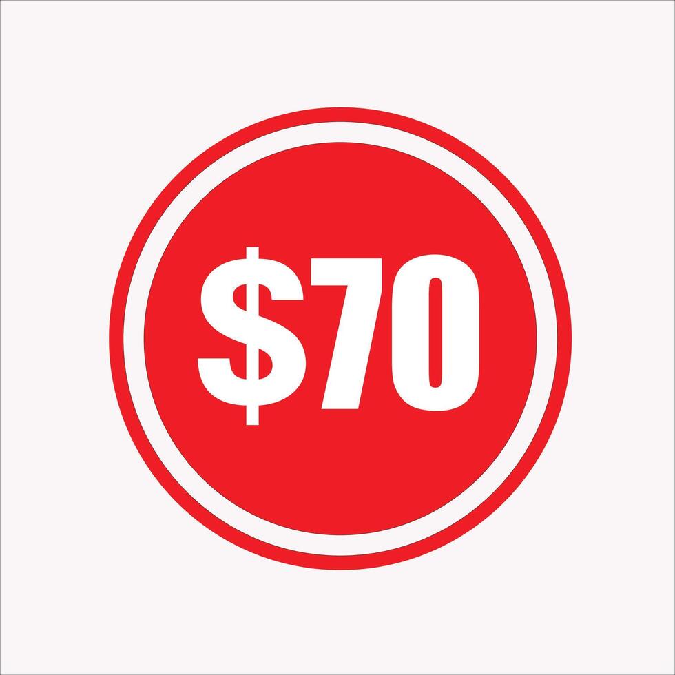 70 dollar price symbol background Illustration. Number with dollar sign. 27132763 Vector Art at