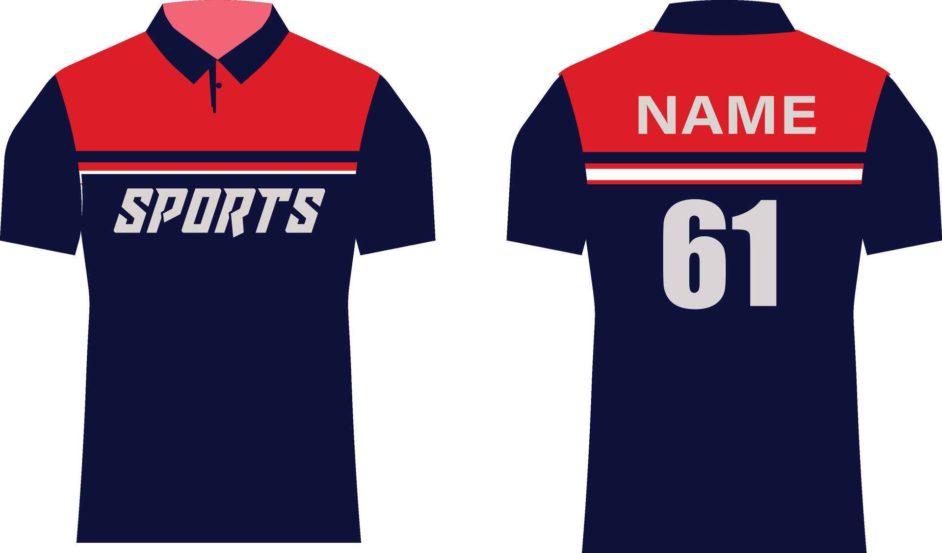 Sports Tshirt Jersey Design Vector Template Sports Jersey Concept