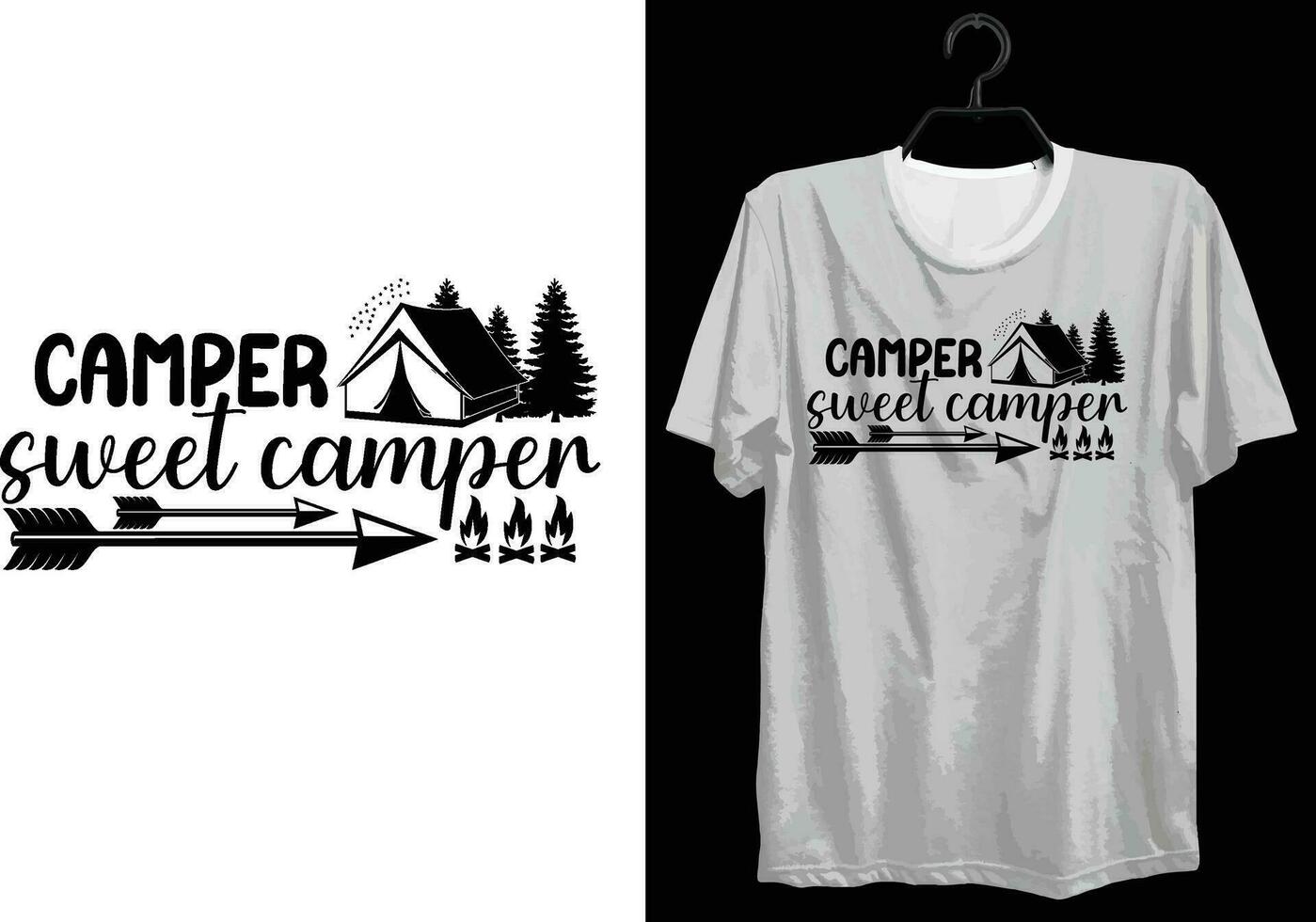 Camping T-shirt Design. Funny Gift Camping T-shirt Design For Camp Lovers. Typography, Custom, Vector t-shirt design. World All Camper T-shirt Design For Adventure