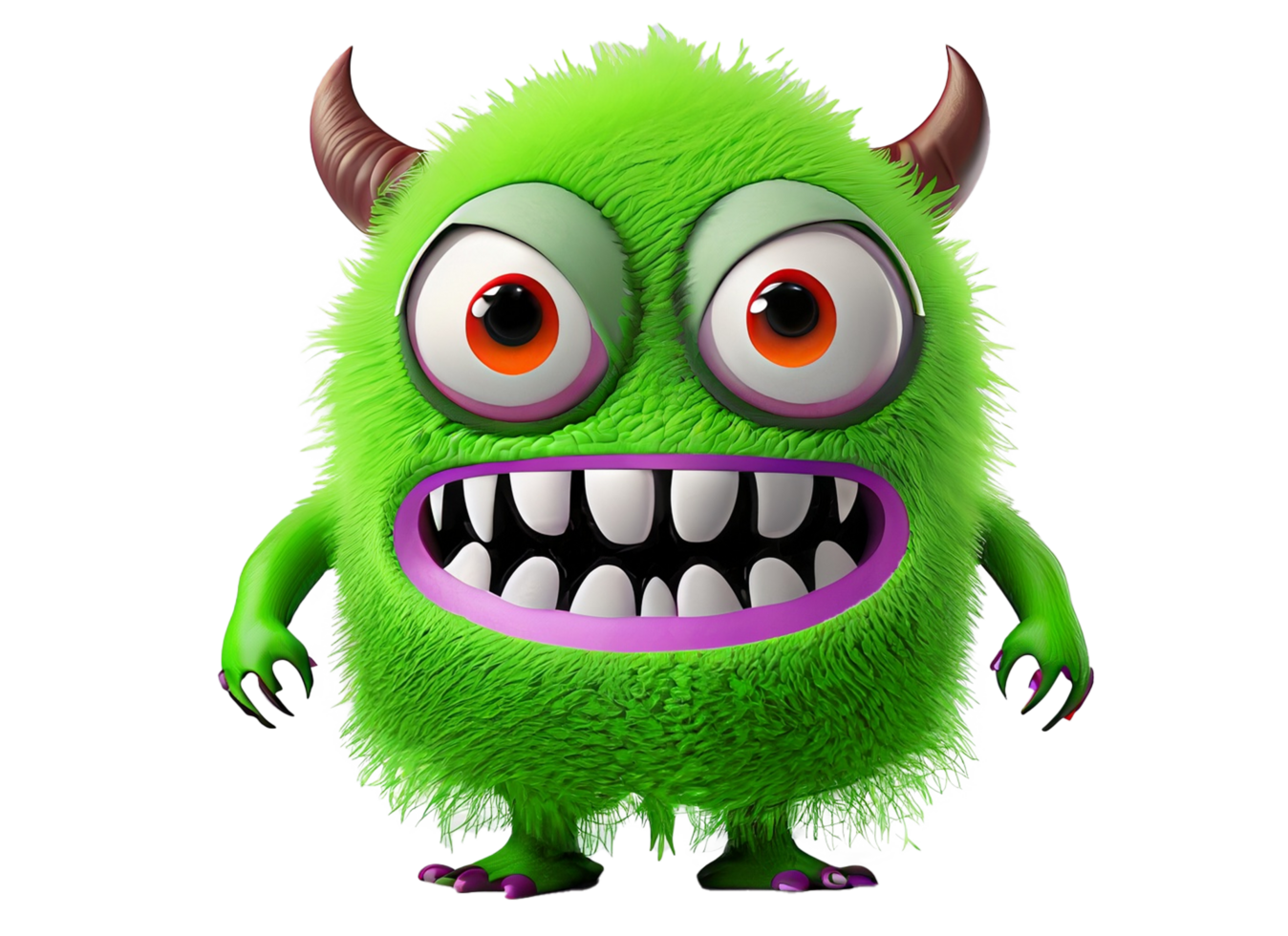 schattig baby monster clip art PNG ai generatief