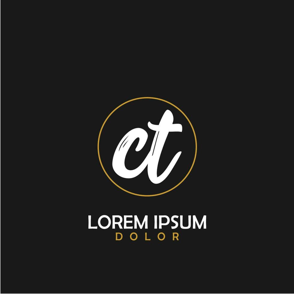 CT Initial Brush In Circle Frame Template Design vector
