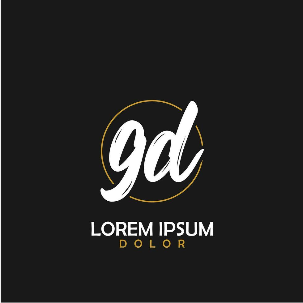 GD Initial Brush In Circle Frame Template Design vector