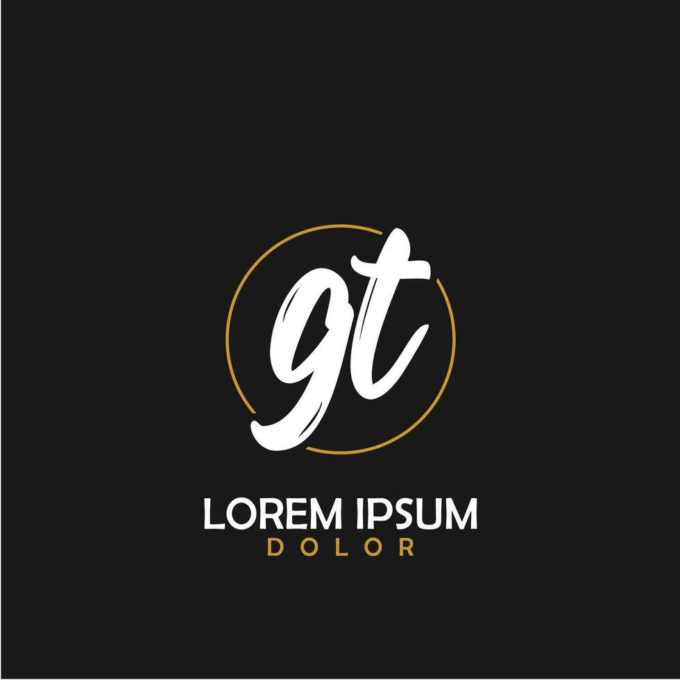 GT Initial Brush In Circle Frame Template Design vector