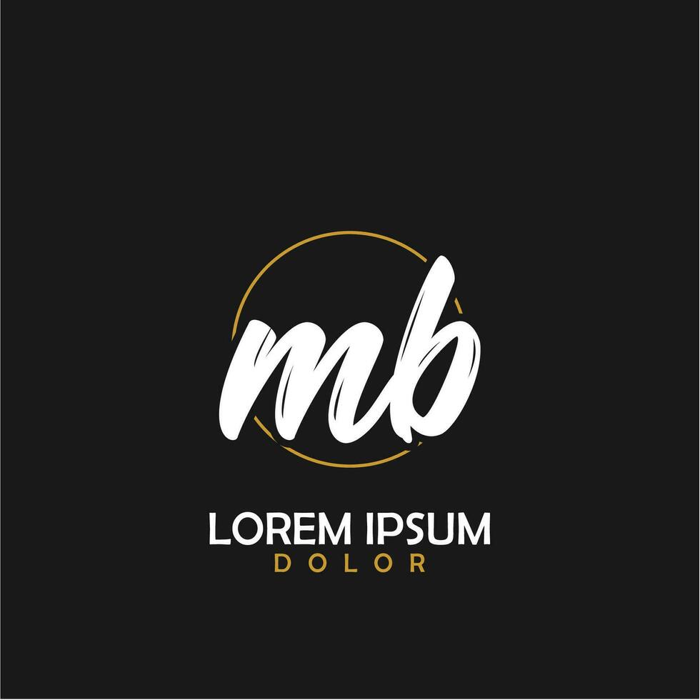 MB Initial Brush In Circle Frame Template Design vector