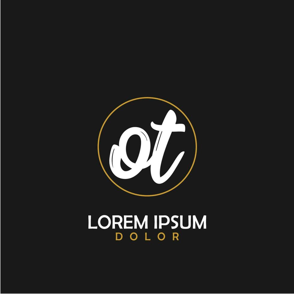 OT Initial Brush In Circle Frame Template Design vector