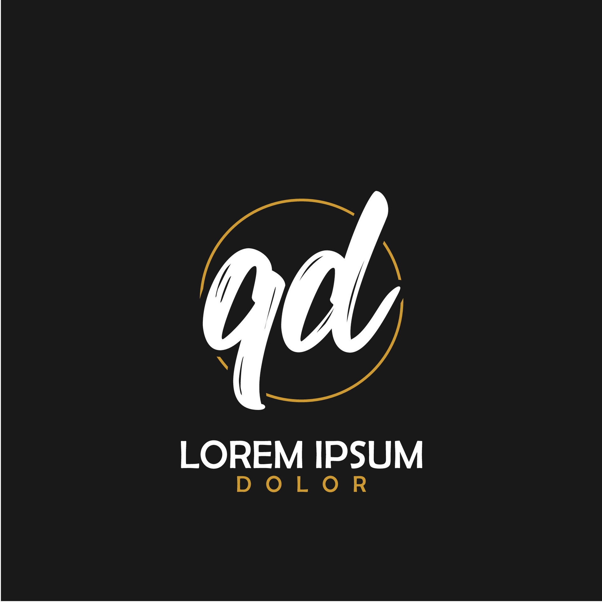 QD Initial Brush In Circle Frame Template Design 27133571 Vector Art at ...