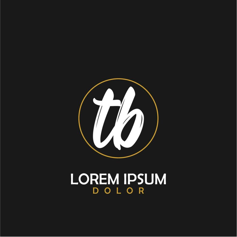 TB Initial Brush In Circle Frame Template Design vector