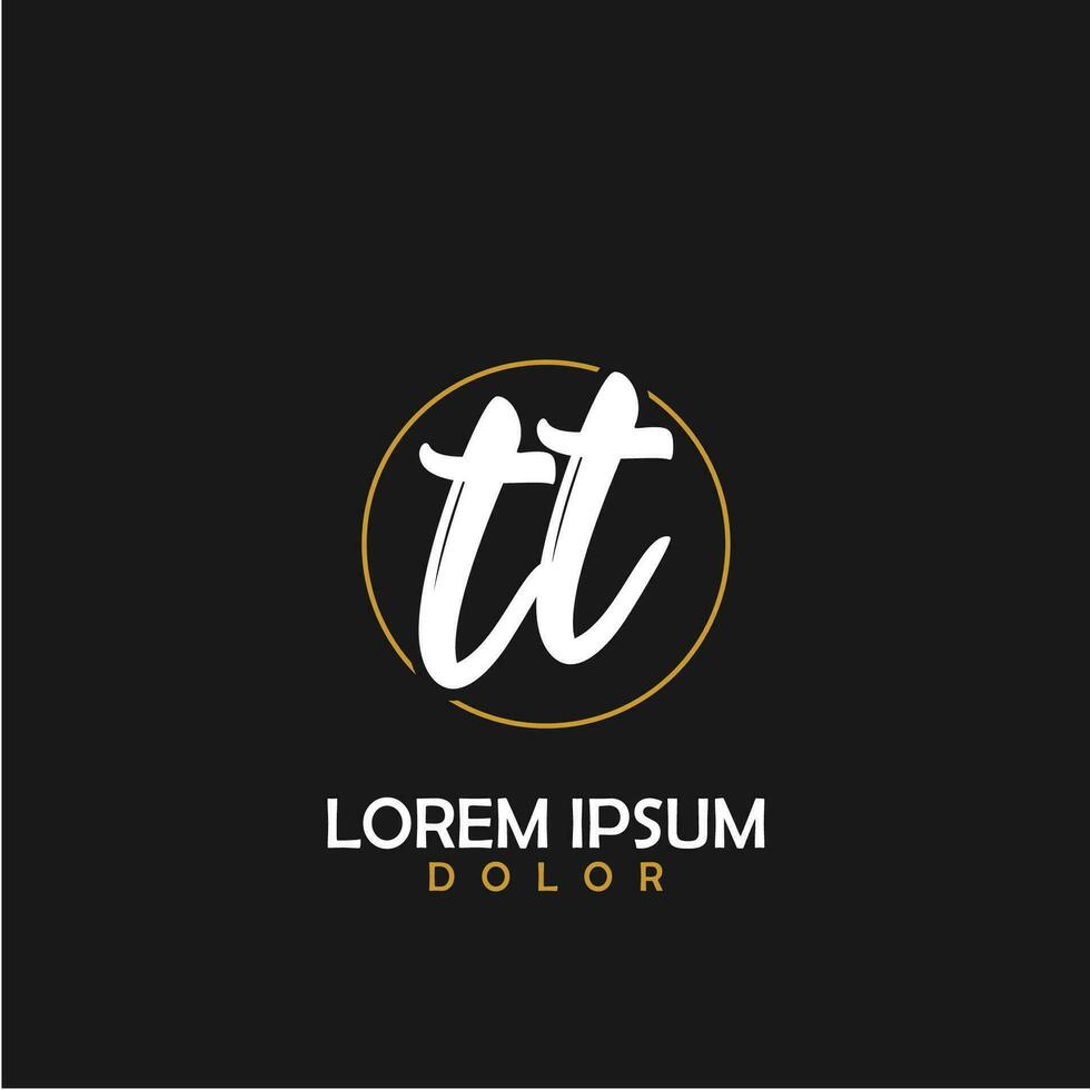 TT Initial Brush In Circle Frame Template Design vector