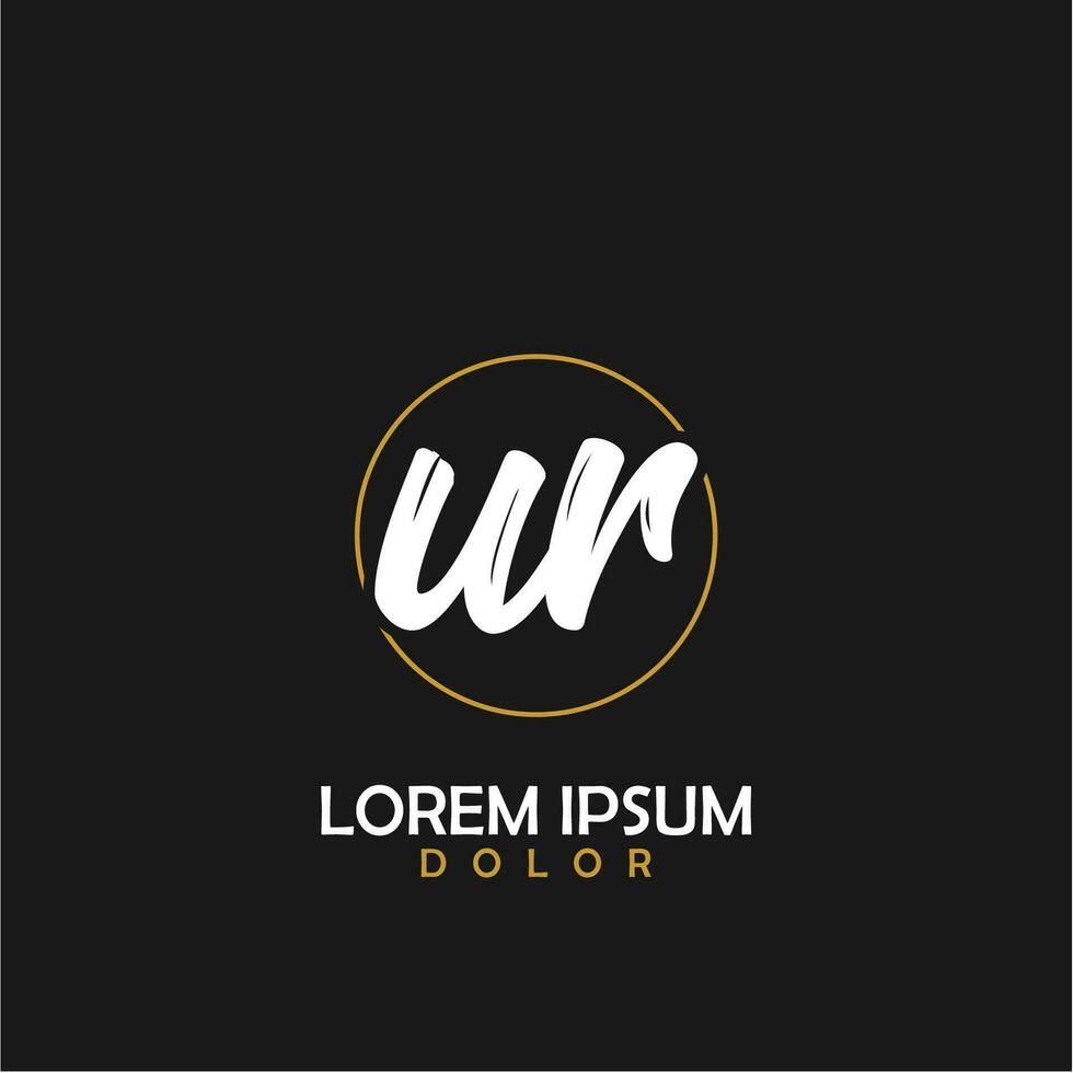 UR Initial Brush In Circle Frame Template Design vector