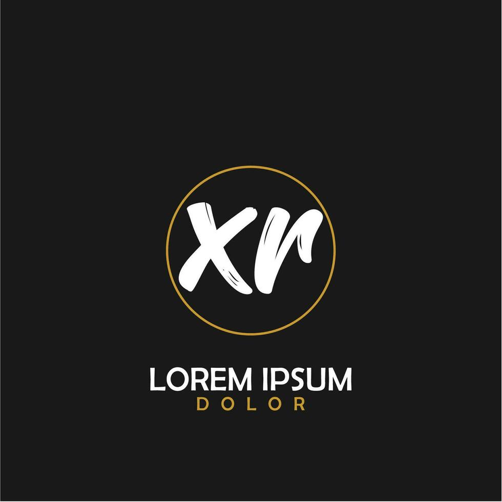 XR Initial Brush In Circle Frame Template Design vector