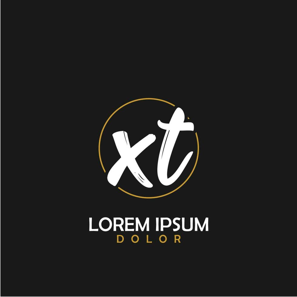 XT Initial Brush In Circle Frame Template Design vector
