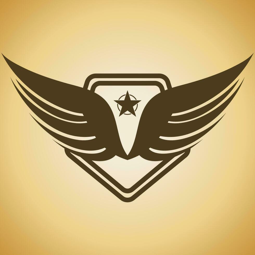 Bird wing shield logo vector