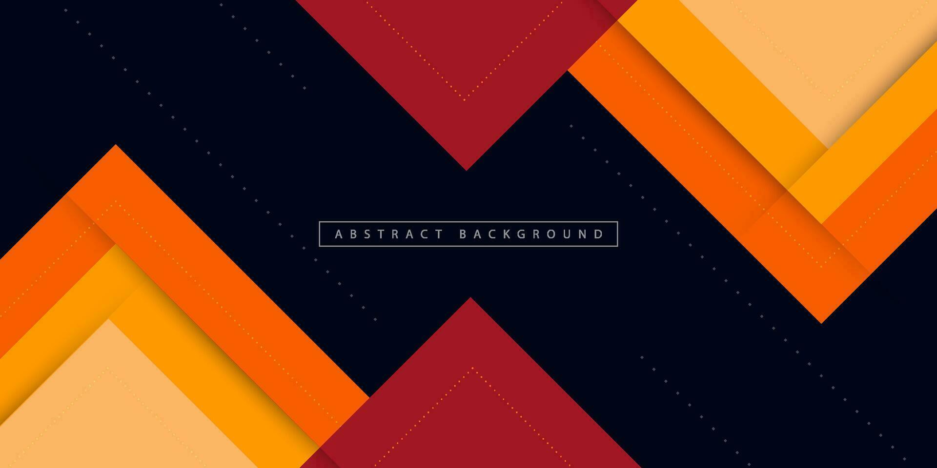Orange and red square template abstract background vector overlap layer on dark color design. Editable Eps10 Vector