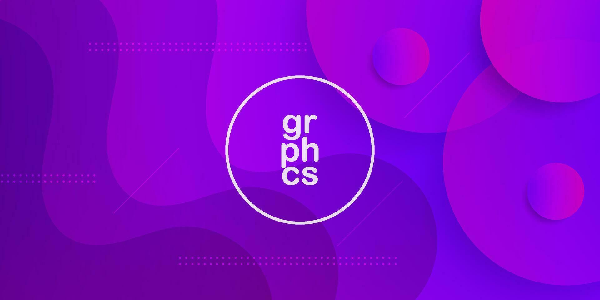 Abstract dark purple wave fluid liquid shape pattern with circle combination gradient background. Eps10 vector