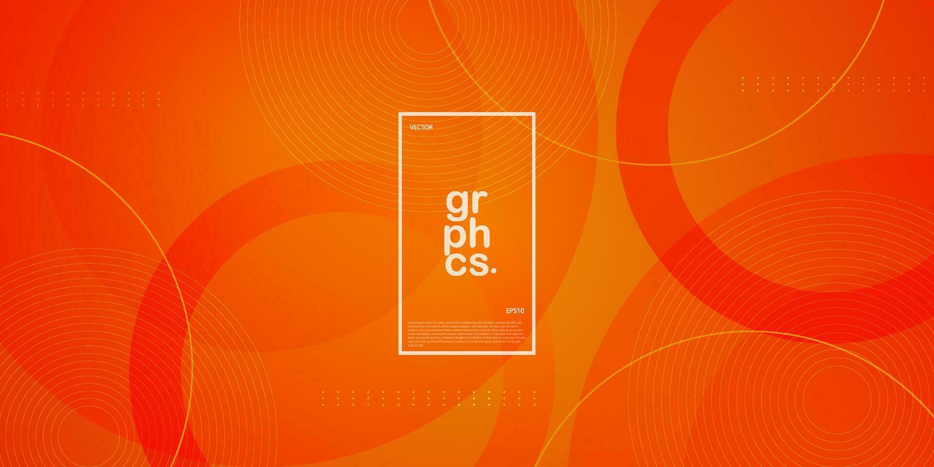 Abstract background circle geometric colorful orange gradient pattern concept on trendy color background. Poster and banner design. Eps10 vector