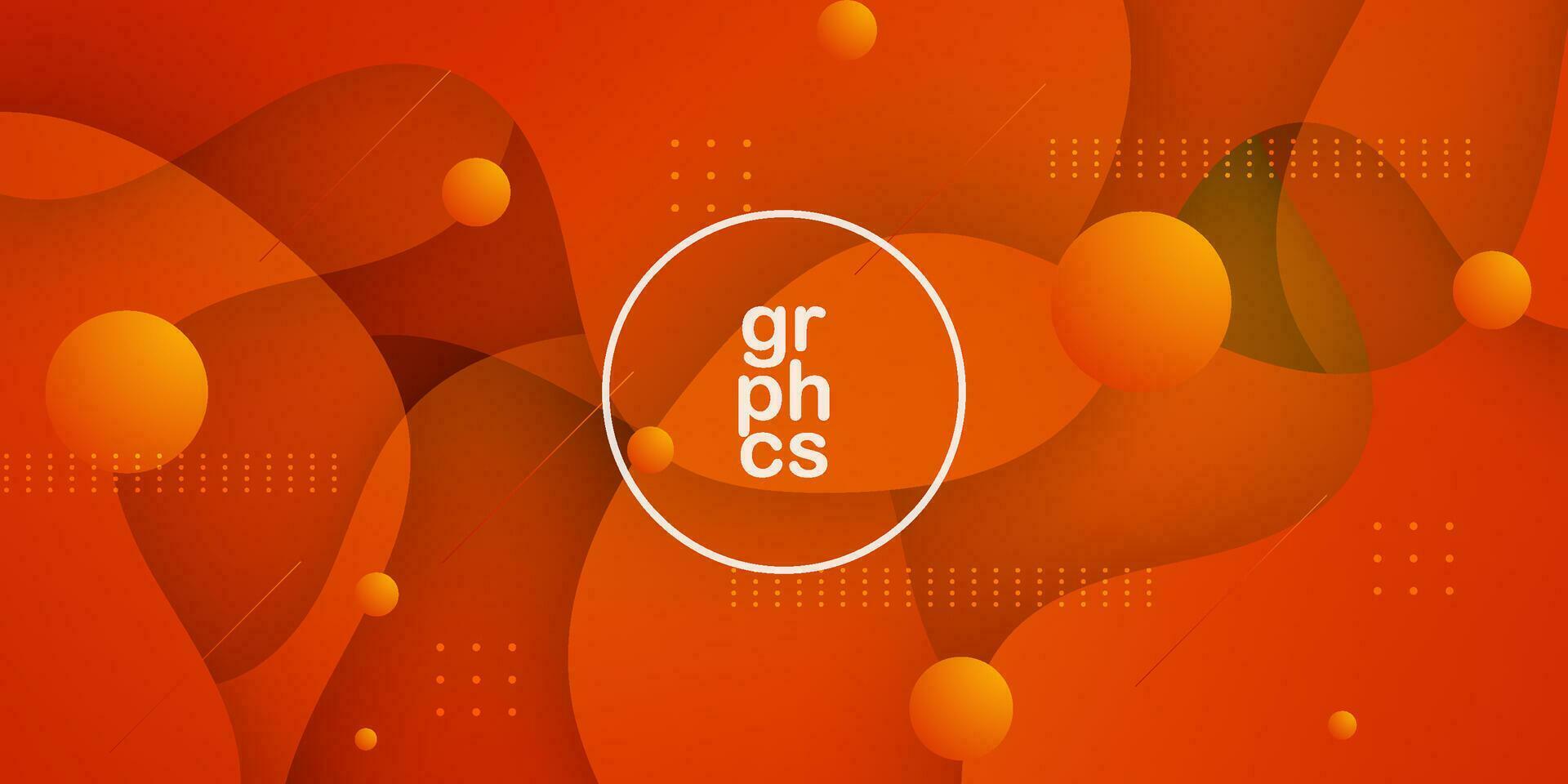 Dark orange and red gradient background with dynamic wave fluid shapes pattern. Abstract template and modern stylish design. Eps10 vector