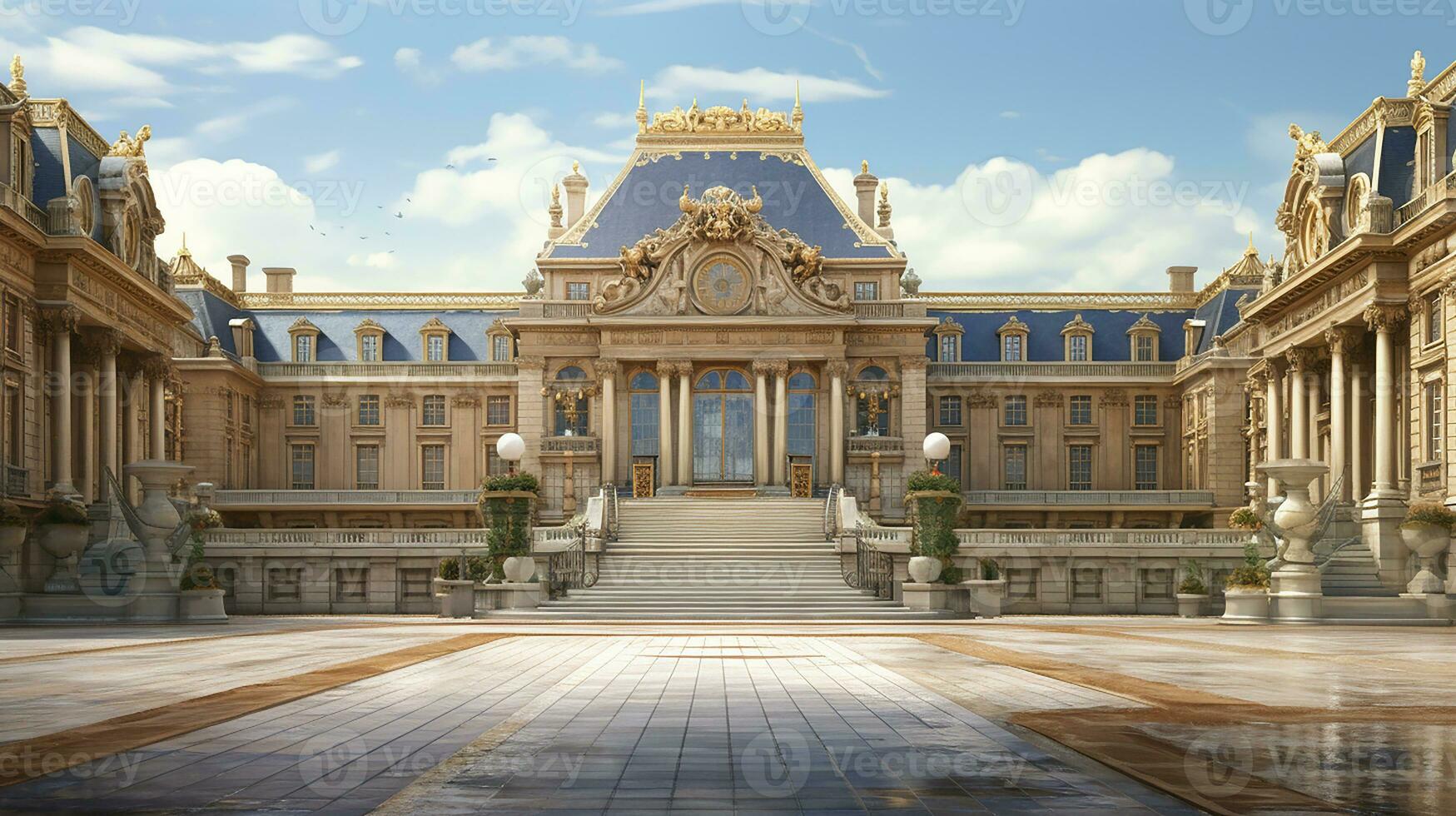 breathtaking beauty of the Palace of Versailles in France. Generative AI photo