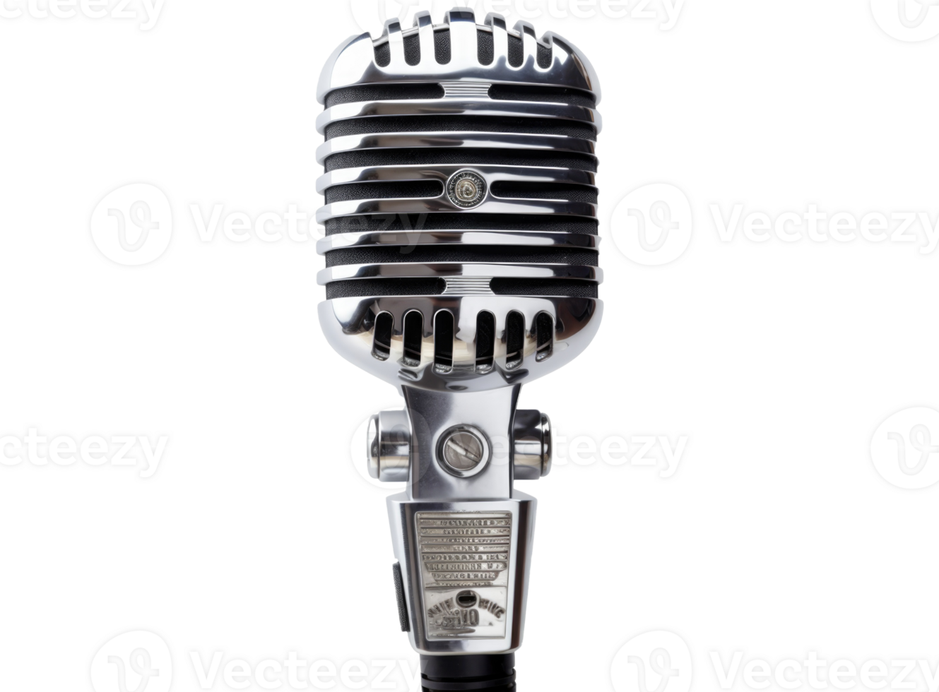 Old microphone isolated on white background. png