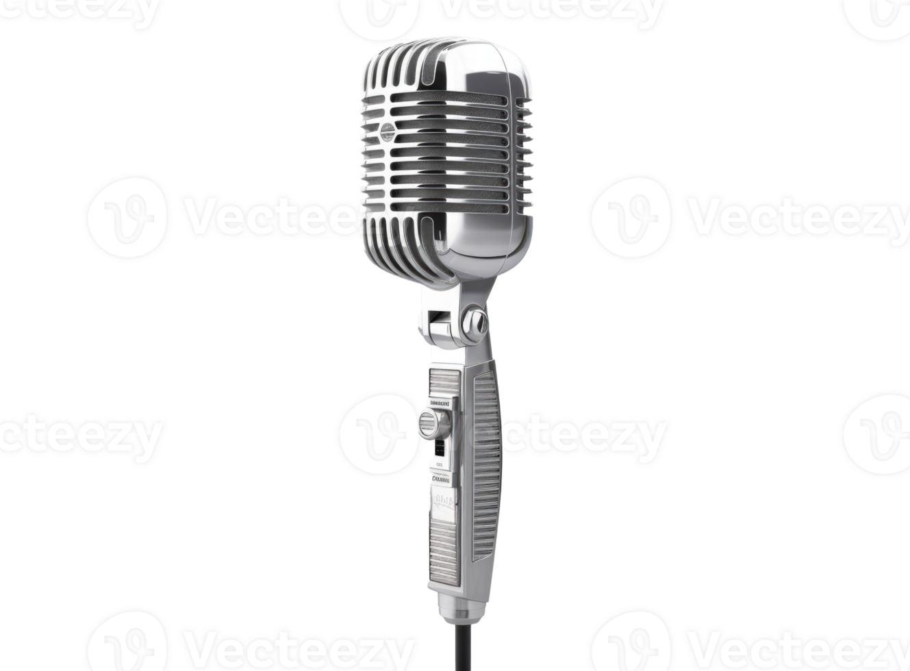 vieux microphone isolé sur blanc Contexte. génératif ai png