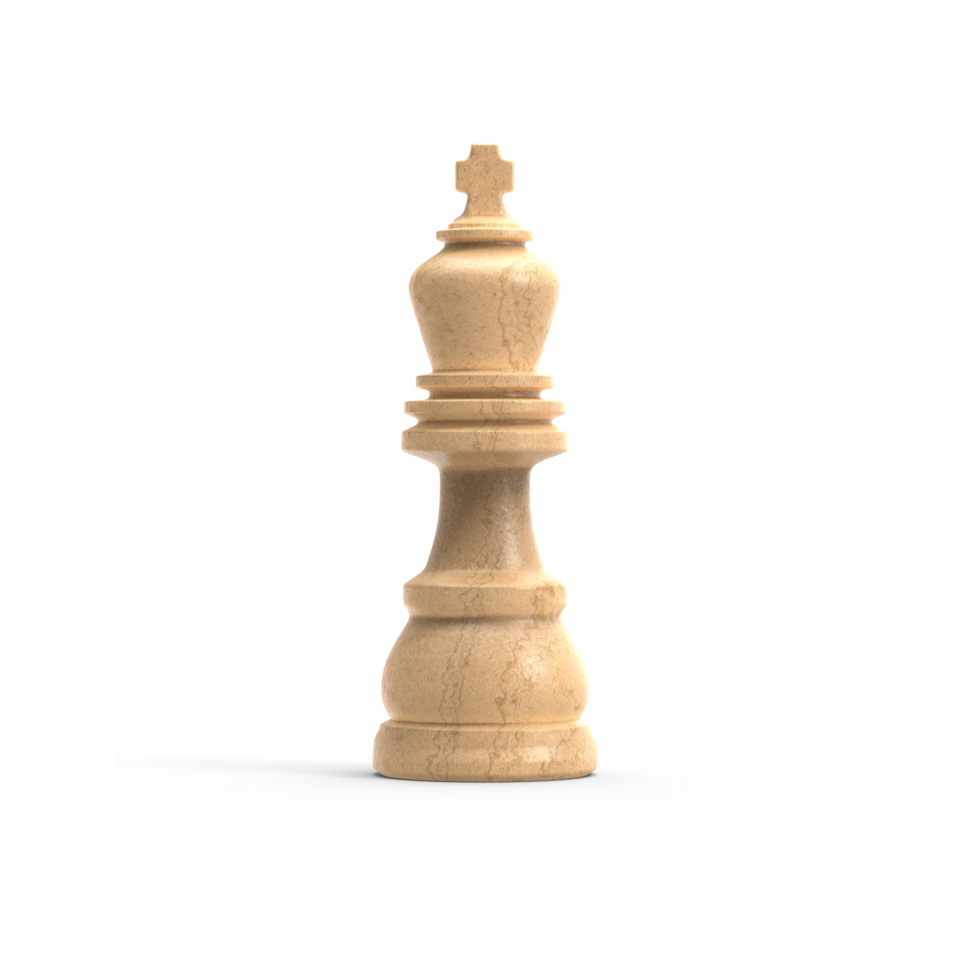 Wooden Chess of king 3d Rendering png