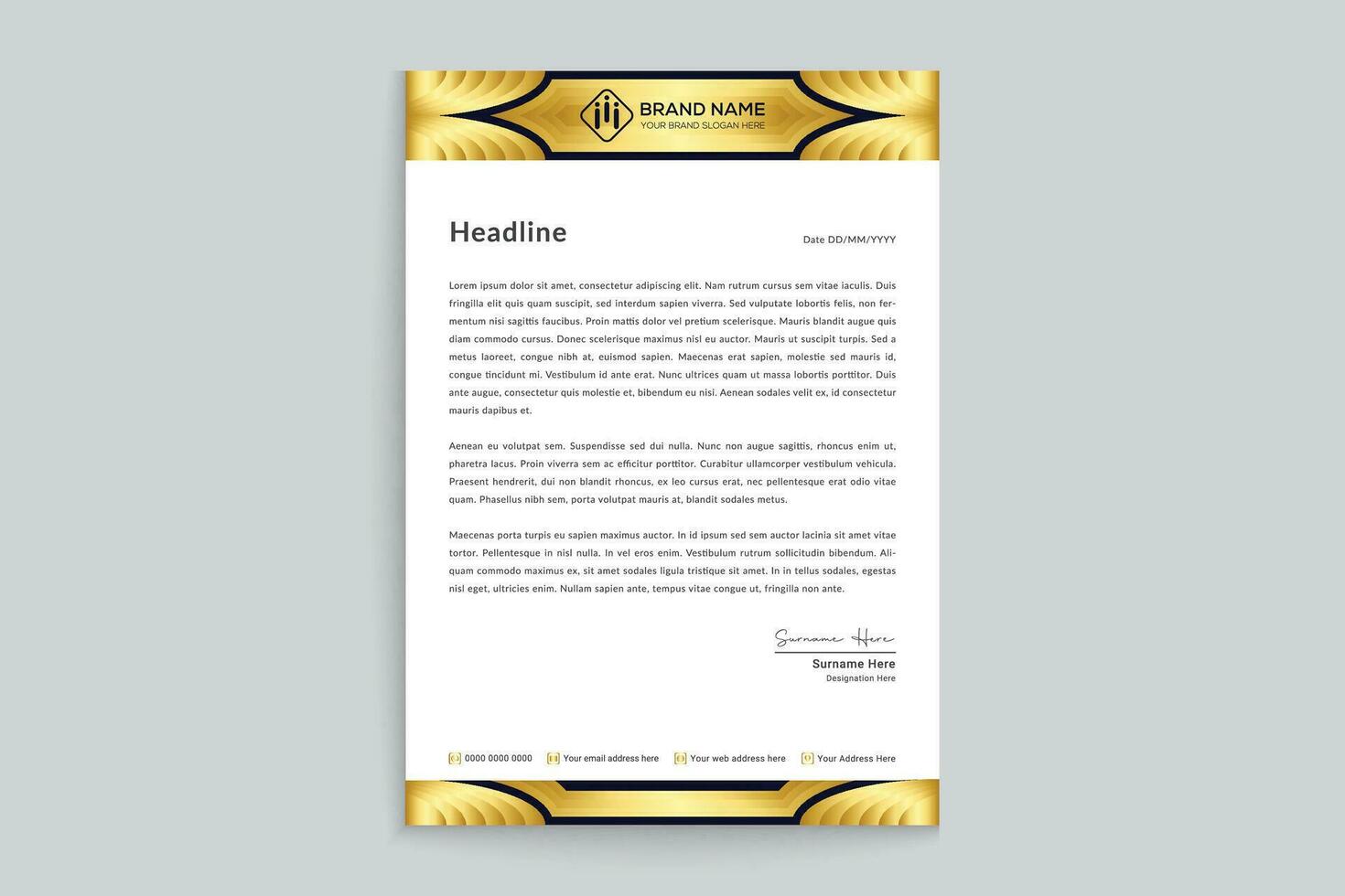 Modern professional letterhead design vector