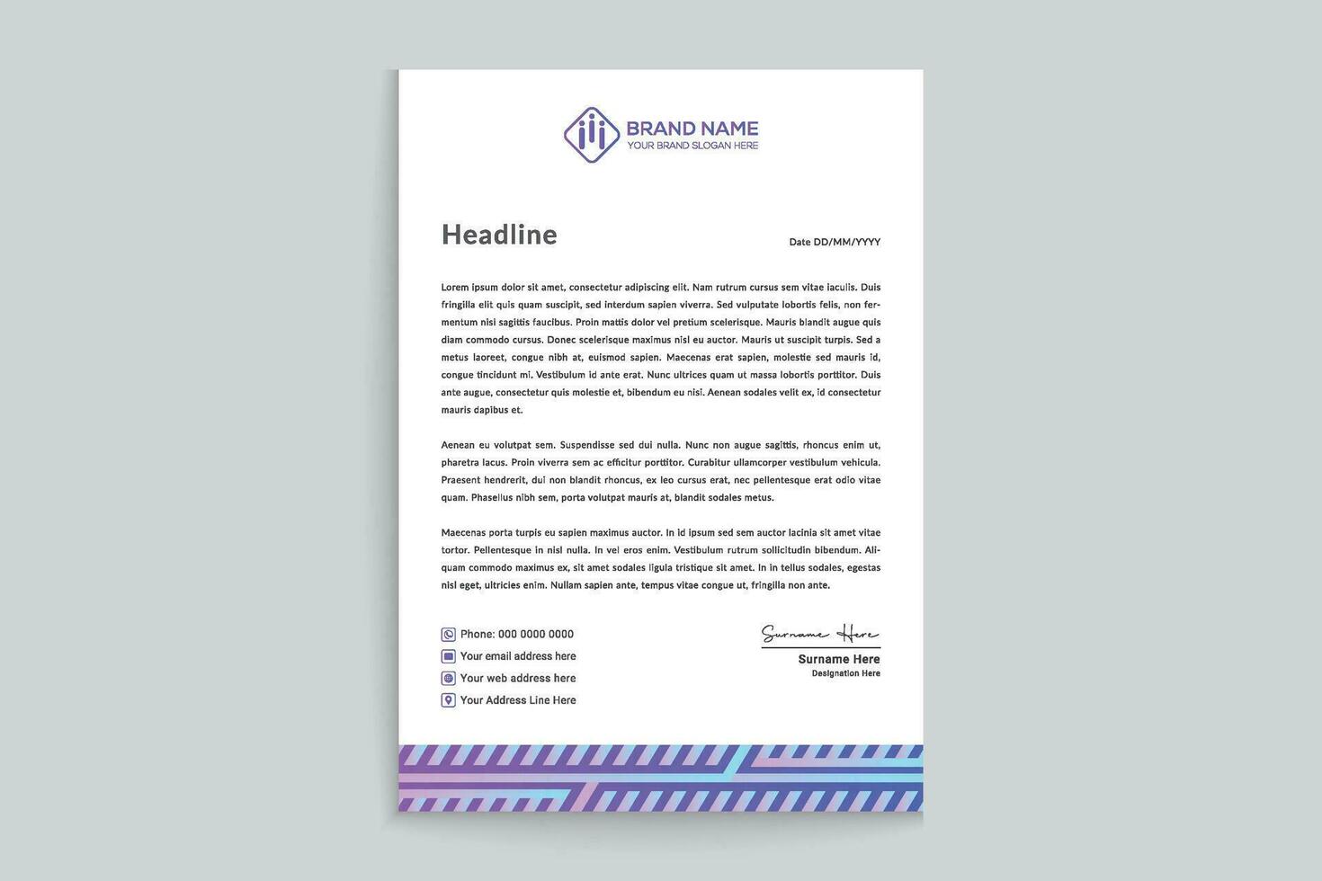 Simple letterhead template vector