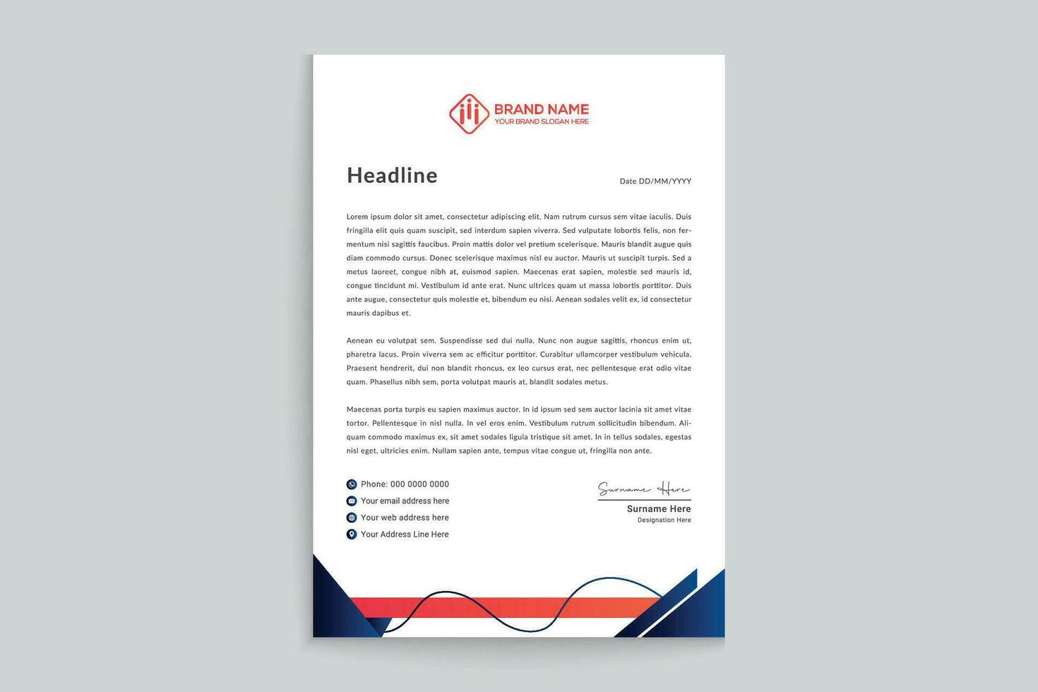 Creative and professional letterhead template vector