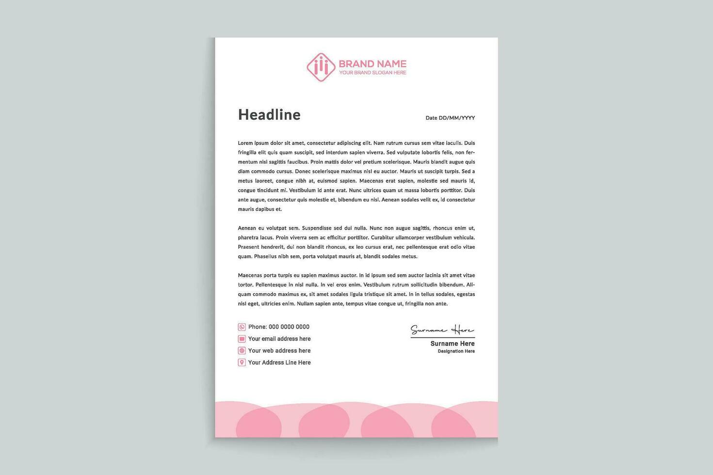 Clean style modern letterhead template vector