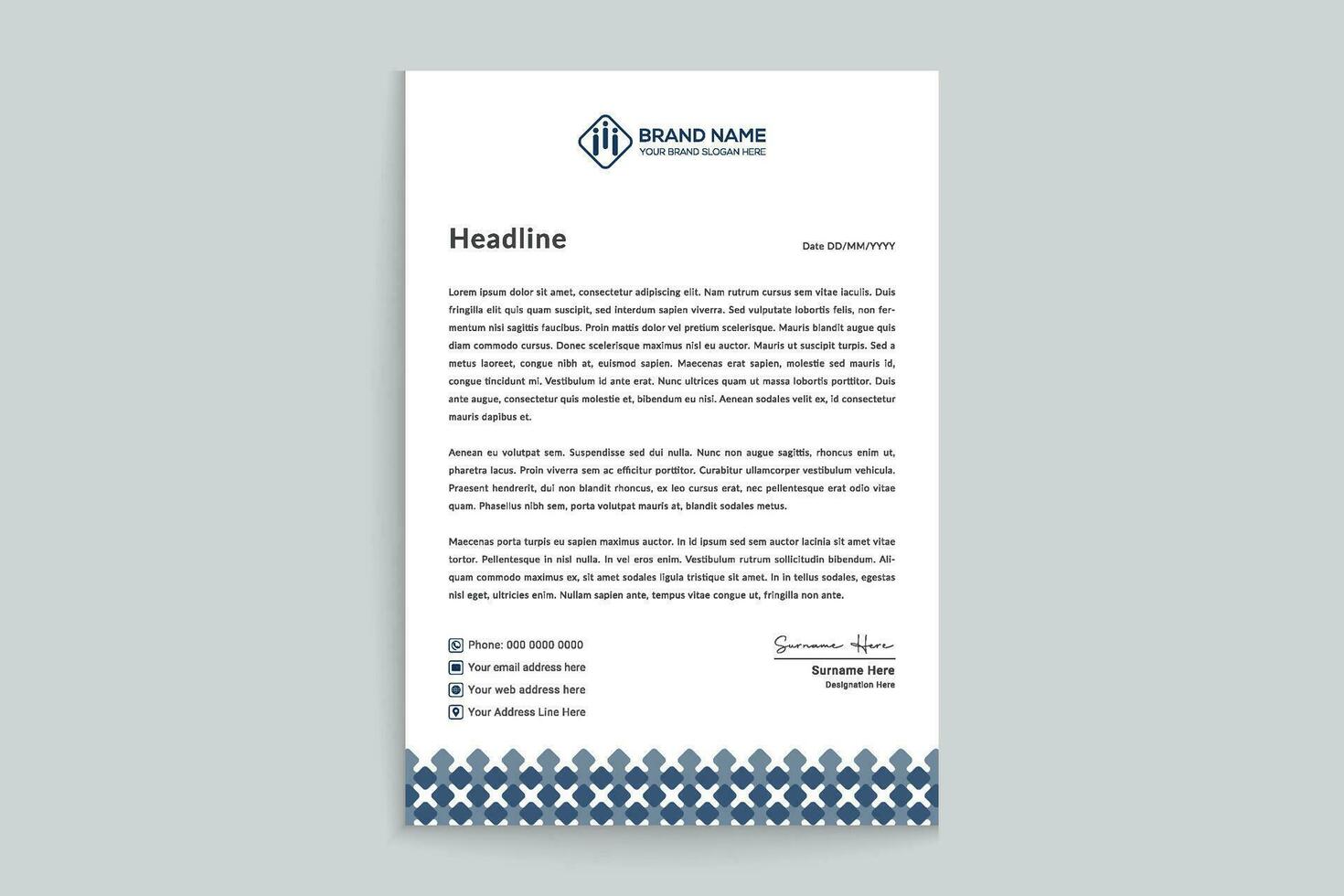 Clean style modern letterhead template vector