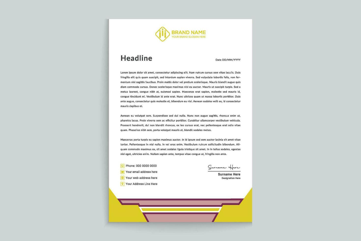 Clean style modern letterhead template vector