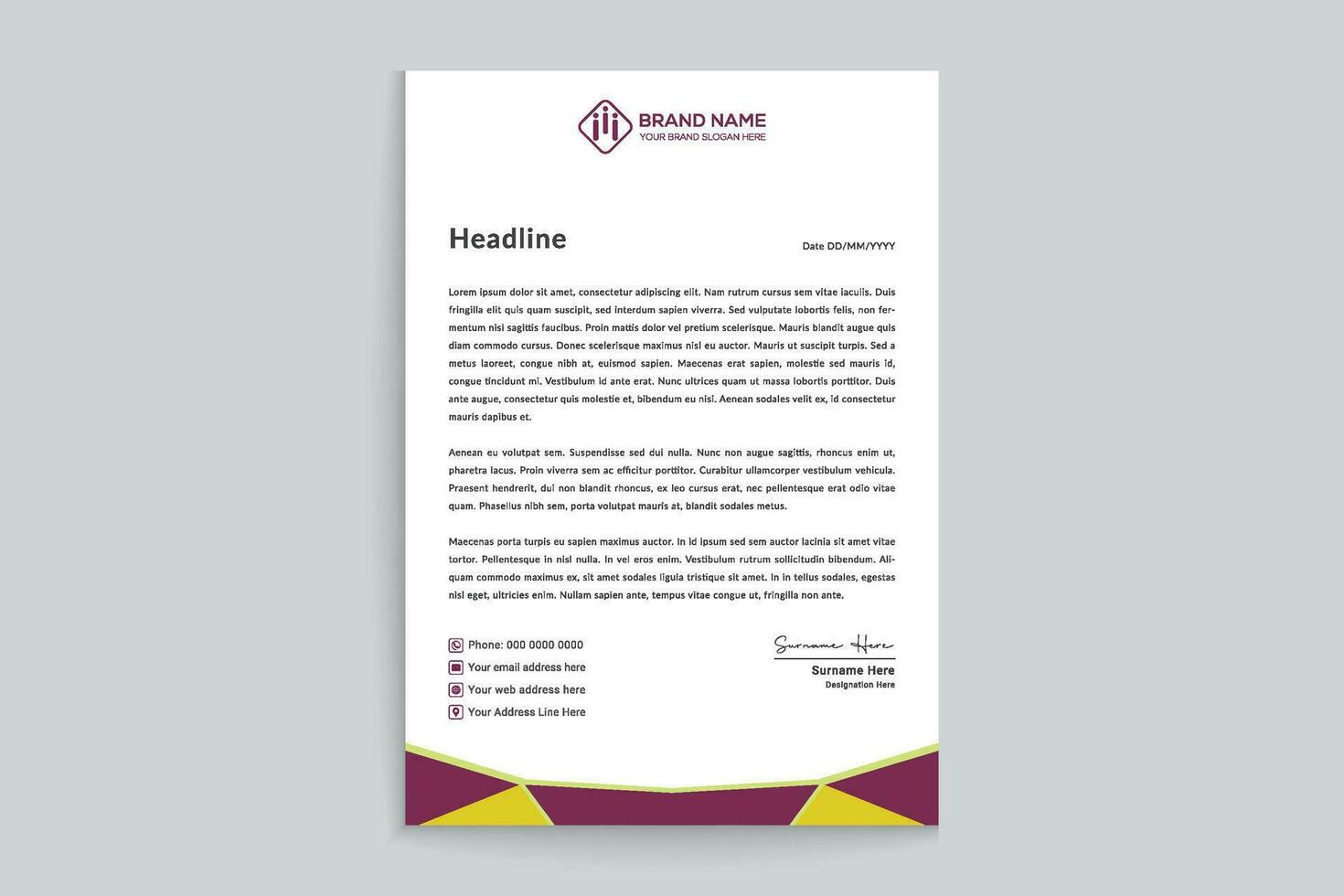 Clean style modern letterhead template vector