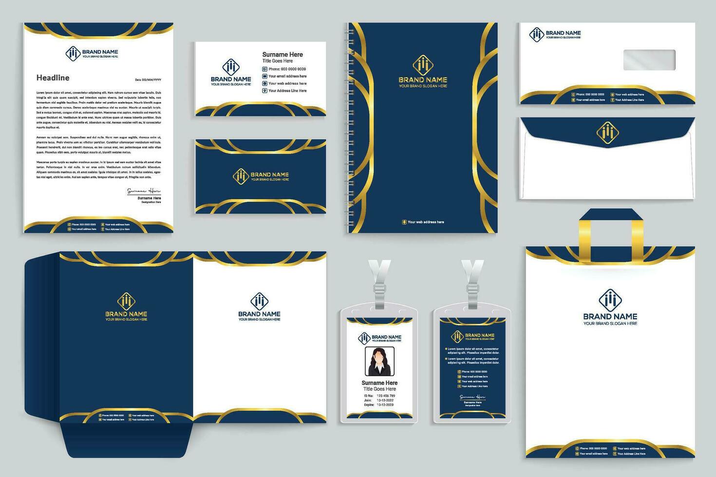 Modern professional stationery design vector