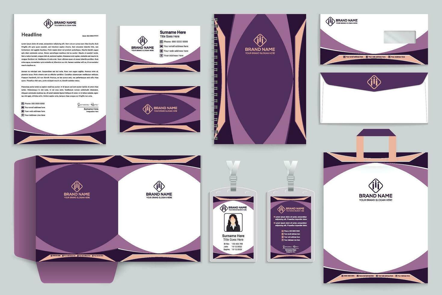 Corporate stationery template design template vector