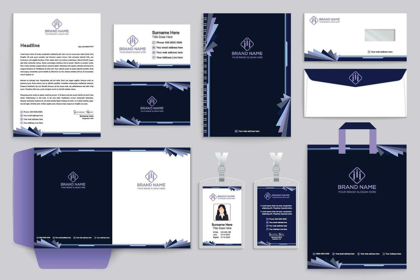 Corporate stationery template design template vector