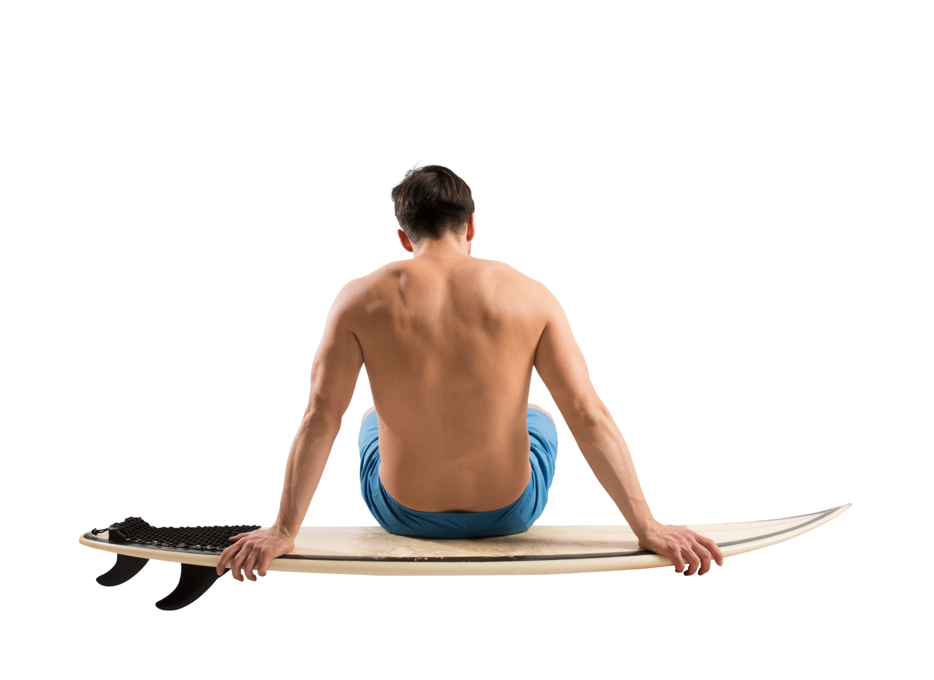 Isolated man ready to surf with surfboard 27134437 PNG