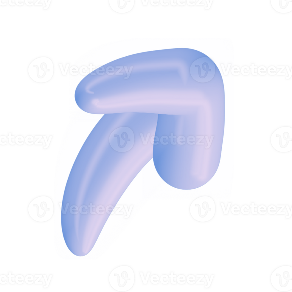 3d freccia su pointer icona minimalista stile illustrazione. isolato trasparente png