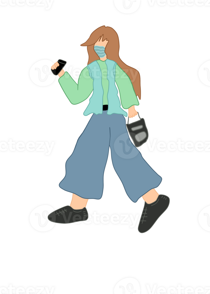 Flat girl simple png