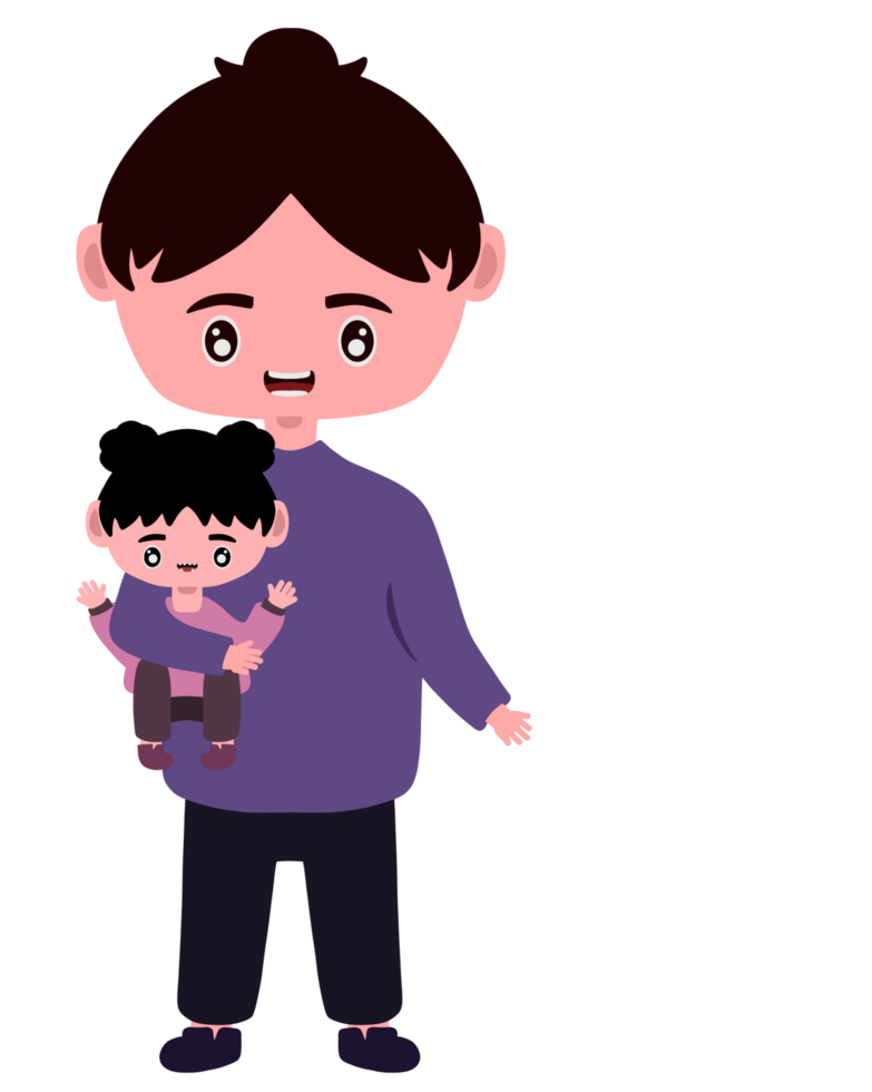 Mom with kids png