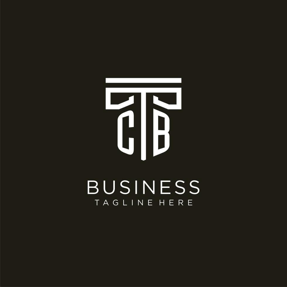 CB initial logo with geometric pillar style design vector