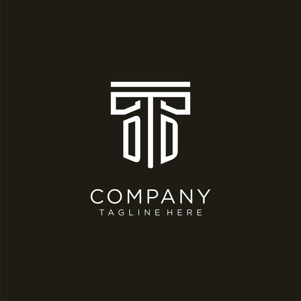 DD initial logo with geometric pillar style design vector