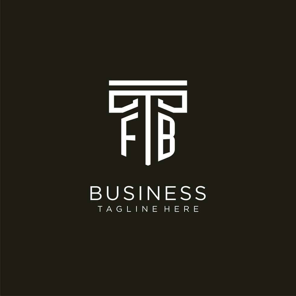 FB initial logo with geometric pillar style design vector