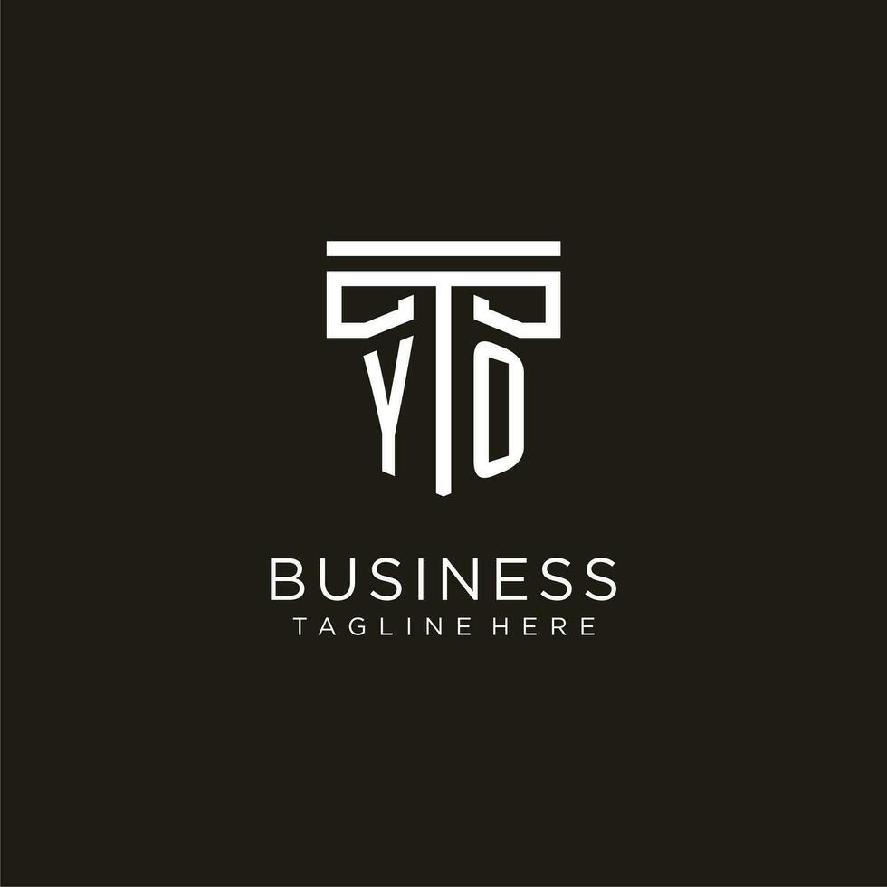 YO initial logo with geometric pillar style design vector